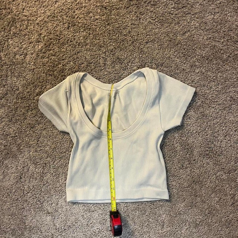 White ribbed crop top - Picture 5 of 6
